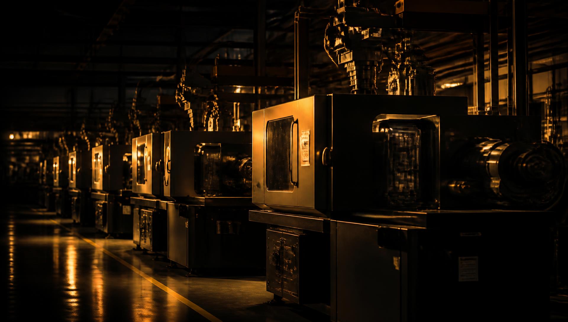 Injection moulding machines on the Rachnakaar Industries production floor